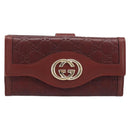 GUCCI GG Canvas Guccissima Long Wallet Red 282426 Auth 196044A-2