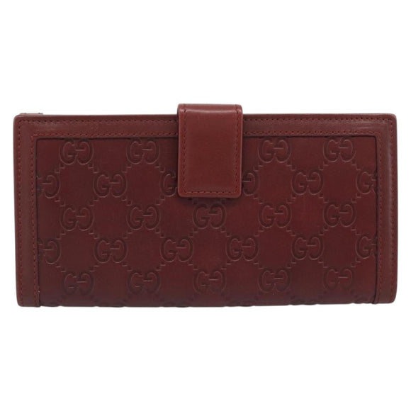 GUCCI GG Canvas Guccissima Long Wallet Red 282426 Auth 196044A