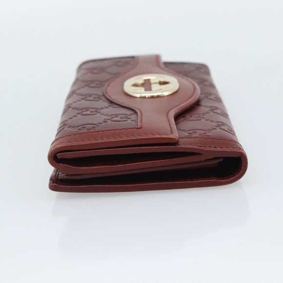 GUCCI GG Canvas Guccissima Long Wallet Red 282426 Auth 196044A