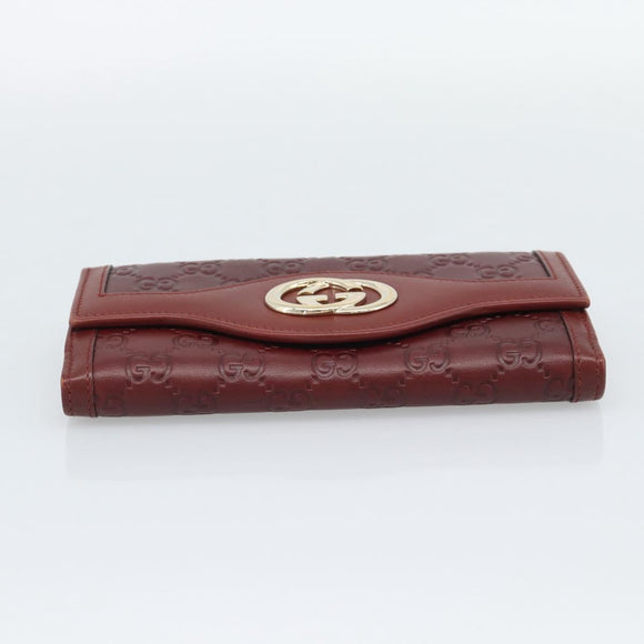 GUCCI GG Canvas Guccissima Long Wallet Red 282426 Auth 196044A