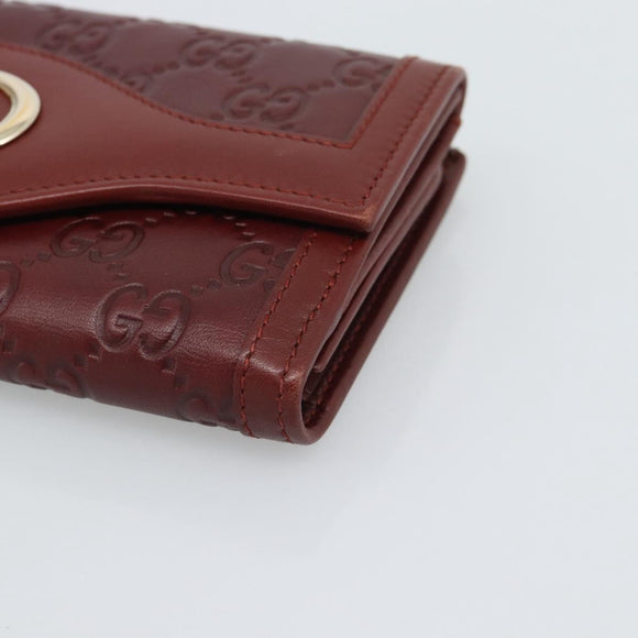 GUCCI GG Canvas Guccissima Long Wallet Red 282426 Auth 196044A
