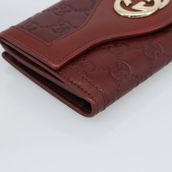 GUCCI GG Canvas Guccissima Long Wallet Red 282426 Auth 196044A