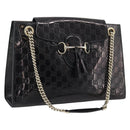 GUCCI GG Canvas Guccissima Horsebit Chain Patent leather 295403 Auth 196047A-1