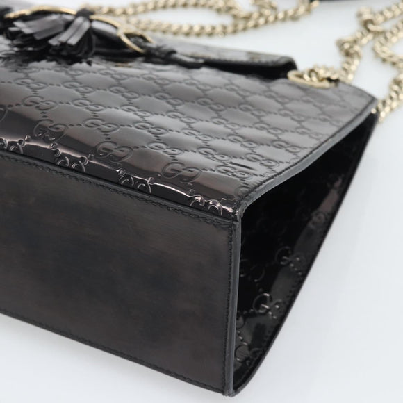 GUCCI GG Canvas Guccissima Horsebit Chain Patent leather 295403 Auth 196047A