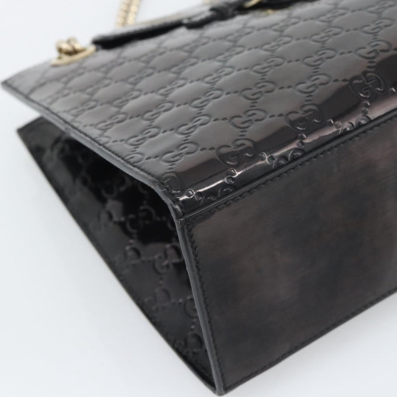 GUCCI GG Canvas Guccissima Horsebit Chain Patent leather 295403 Auth 196047A