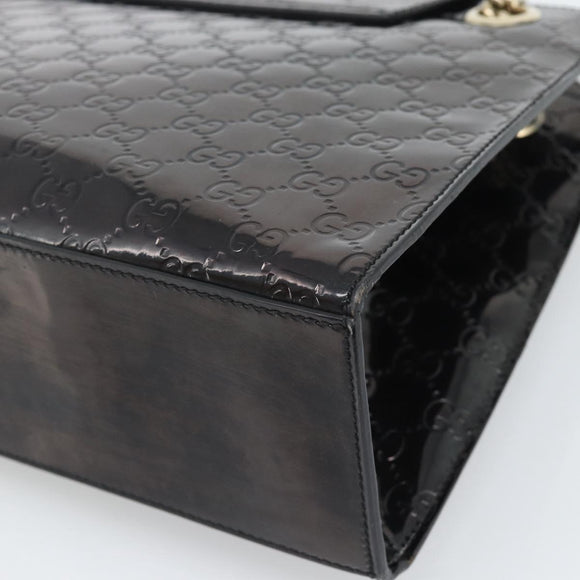 GUCCI GG Canvas Guccissima Horsebit Chain Patent leather 295403 Auth 196047A