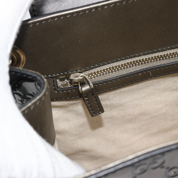 GUCCI GG Canvas Guccissima Horsebit Chain Patent leather 295403 Auth 196047A