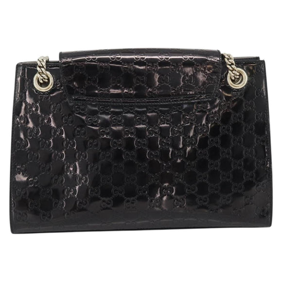 GUCCI GG Canvas Guccissima Horsebit Chain Patent leather 295403 Auth 196047A