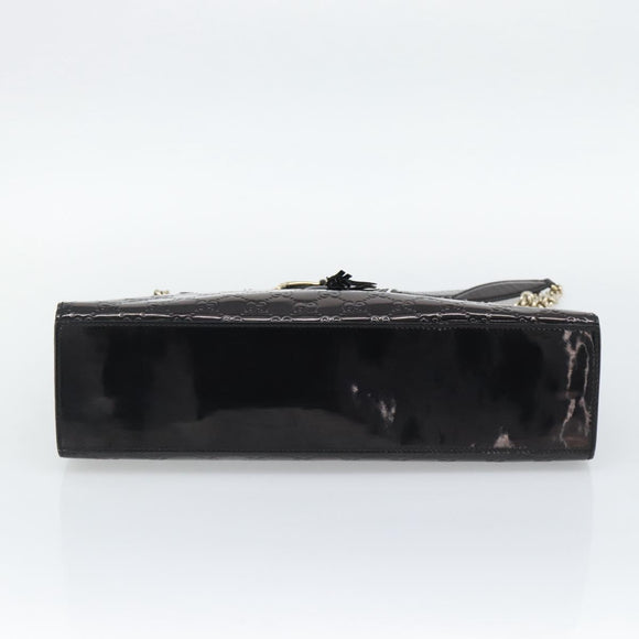 GUCCI GG Canvas Guccissima Horsebit Chain Patent leather 295403 Auth 196047A