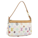 LOUIS VUITTON Monogram Multicolor Pochette Accessoires White M92649 Auth 196048V-1
