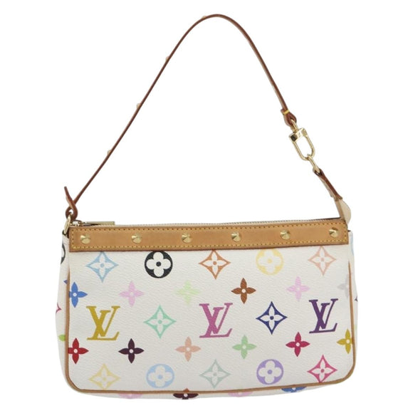 LOUIS VUITTON Monogram Multicolor Pochette Accessoires White M92649 Auth 196048V