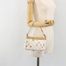 LOUIS VUITTON Monogram Multicolor Pochette Accessoires White M92649 Auth 196048V-21