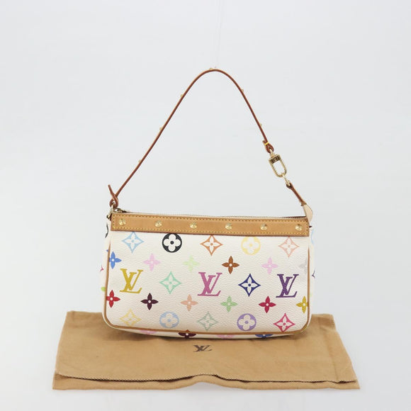 LOUIS VUITTON Monogram Multicolor Pochette Accessoires White M92649 Auth 196048V