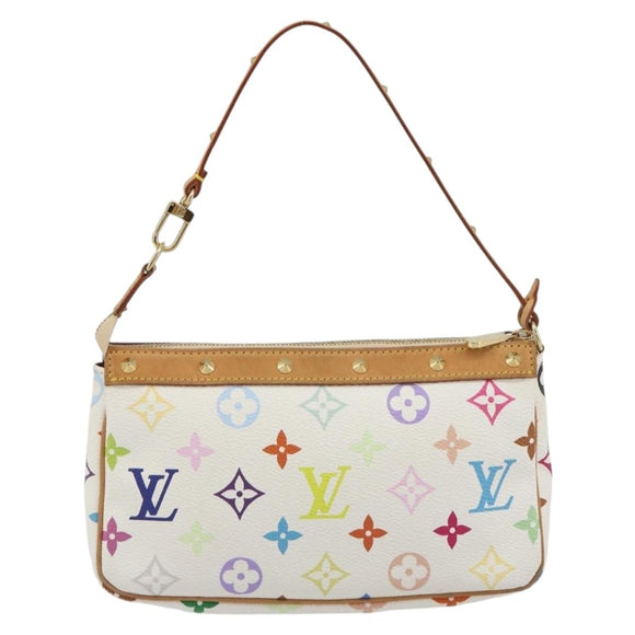 LOUIS VUITTON Monogram Multicolor Pochette Accessoires White M92649 Auth 196048V