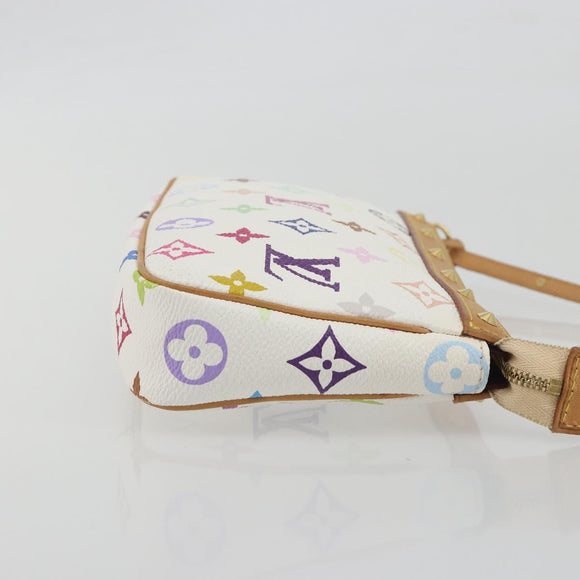 LOUIS VUITTON Monogram Multicolor Pochette Accessoires White M92649 Auth 196048V