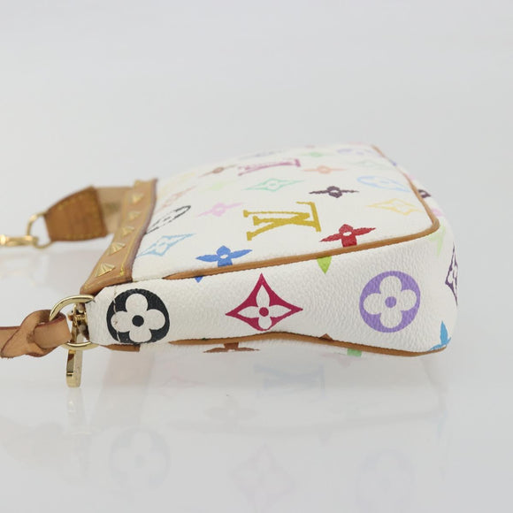 LOUIS VUITTON Monogram Multicolor Pochette Accessoires White M92649 Auth 196048V