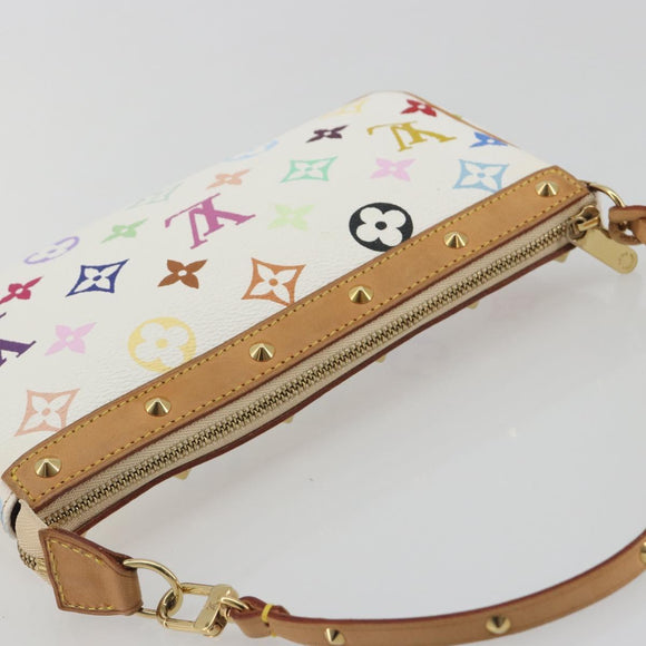 LOUIS VUITTON Monogram Multicolor Pochette Accessoires White M92649 Auth 196048V