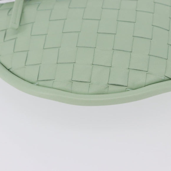 BOTTEGA VENETA INTRECCIATO Shoulder Bag Leather Green Gold Auth 196049SV
