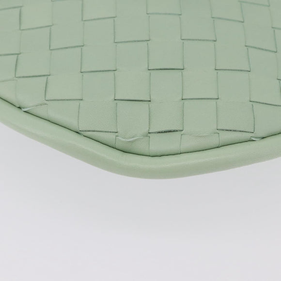 BOTTEGA VENETA INTRECCIATO Shoulder Bag Leather Green Gold Auth 196049SV