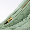 BOTTEGA VENETA INTRECCIATO Shoulder Bag Leather Green Gold Auth 196049SV-8