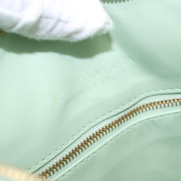 BOTTEGA VENETA INTRECCIATO Shoulder Bag Leather Green Gold Auth 196049SV