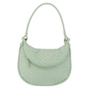 BOTTEGA VENETA INTRECCIATO Shoulder Bag Leather Green Gold Auth 196049SV-13