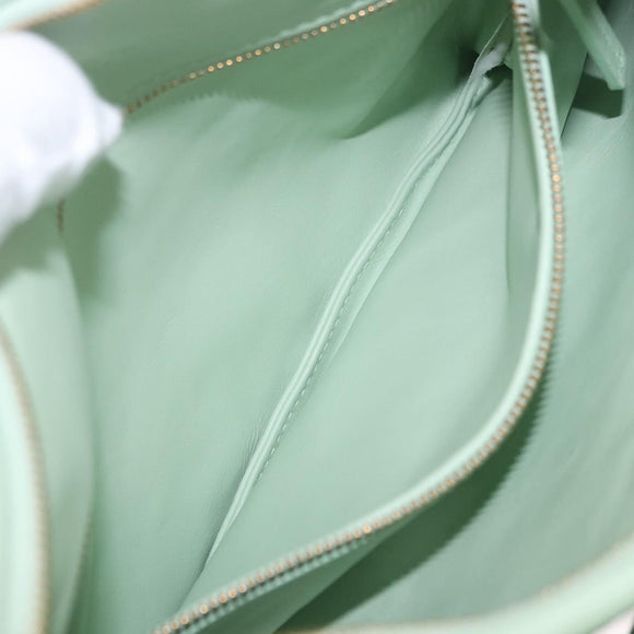 BOTTEGA VENETA INTRECCIATO Shoulder Bag Leather Green Gold Auth 196049SV