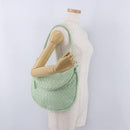 BOTTEGA VENETA INTRECCIATO Shoulder Bag Leather Green Gold Auth 196049SV-25