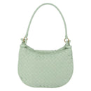 BOTTEGA VENETA INTRECCIATO Shoulder Bag Leather Green Gold Auth 196049SV-2
