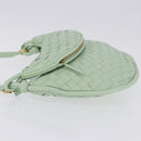 BOTTEGA VENETA INTRECCIATO Shoulder Bag Leather Green Gold Auth 196049SV-4