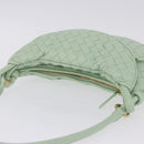 BOTTEGA VENETA INTRECCIATO Shoulder Bag Leather Green Gold Auth 196049SV-6