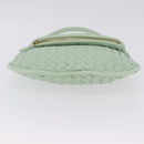 BOTTEGA VENETA INTRECCIATO Shoulder Bag Leather Green Gold Auth 196049SV-5