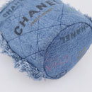 CHANEL Matelasse Chain Shoulder Pouch Denim Blue Gold CC Auth 196050SAM-13