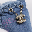 CHANEL Matelasse Chain Shoulder Pouch Denim Blue Gold CC Auth 196050SAM-14