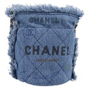 CHANEL Matelasse Chain Shoulder Pouch Denim Blue Gold CC Auth 196050SAM-3