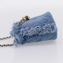 CHANEL Matelasse Chain Shoulder Pouch Denim Blue Gold CC Auth 196050SAM-4