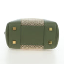 LOEWE Amazona 19 Hand Bag Canvas 2way Beige Gold Auth 196053SAM-5