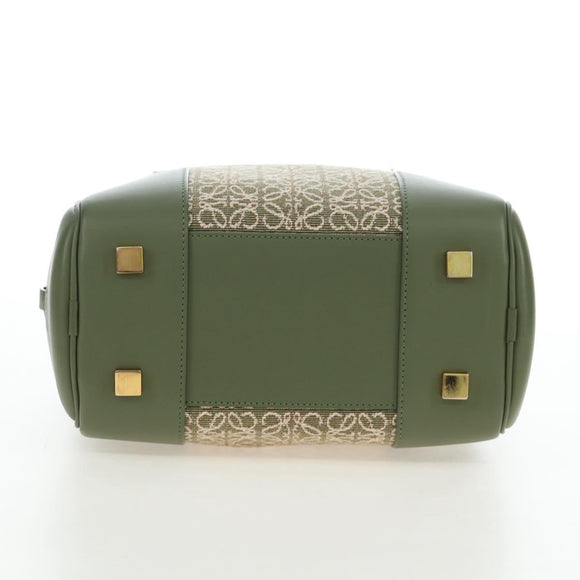 LOEWE Amazona 19 Hand Bag Canvas 2way Beige Gold Auth 196053SAM