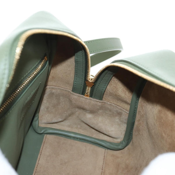 LOEWE Amazona 19 Hand Bag Canvas 2way Beige Gold Auth 196053SAM