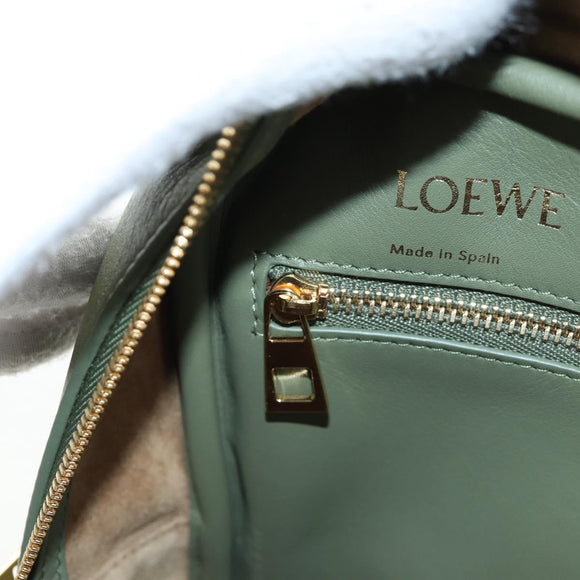 LOEWE Amazona 19 Hand Bag Canvas 2way Beige Gold Auth 196053SAM