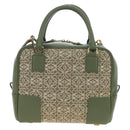 LOEWE Amazona 19 Hand Bag Canvas 2way Beige Gold Auth 196053SAM-2