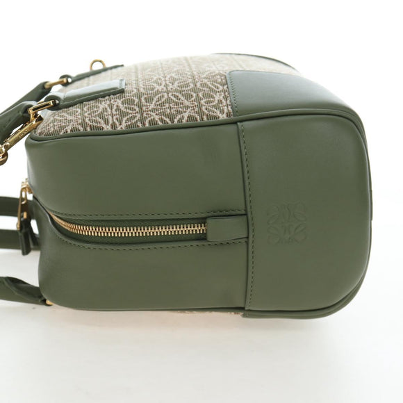 LOEWE Amazona 19 Hand Bag Canvas 2way Beige Gold Auth 196053SAM