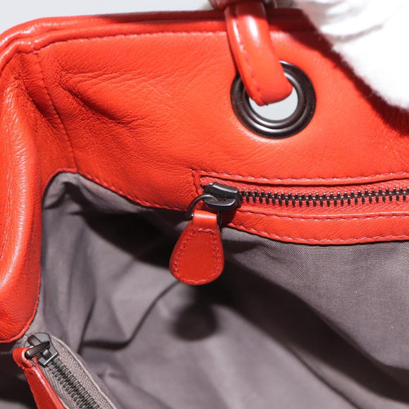 BOTTEGA VENETA INTRECCIATO Hand Bag Leather Red Auth 196055A