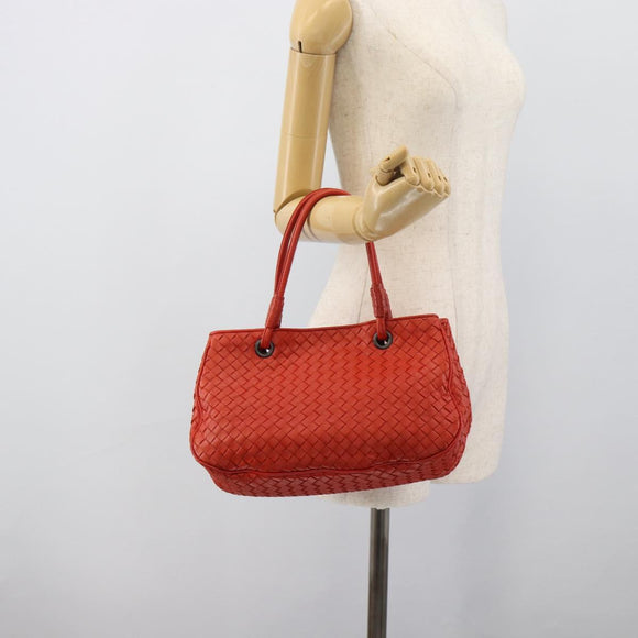 BOTTEGA VENETA INTRECCIATO Hand Bag Leather Red Auth 196055A