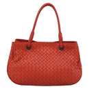 BOTTEGA VENETA INTRECCIATO Hand Bag Leather Red Auth 196055A-2