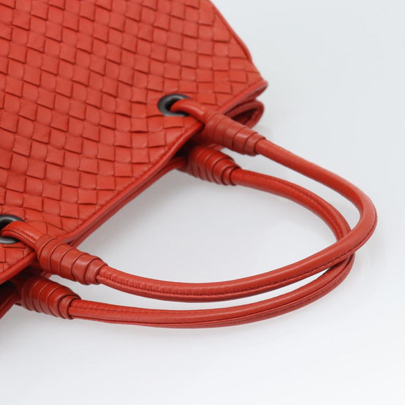BOTTEGA VENETA INTRECCIATO Hand Bag Leather Red Auth 196055A
