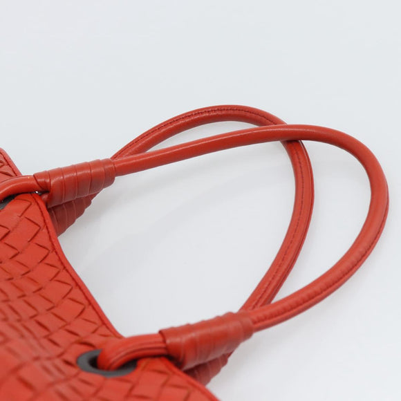 BOTTEGA VENETA INTRECCIATO Hand Bag Leather Red Auth 196055A