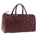 CARTIER Must Line Boston Bag Leather Bordeaux Gold Auth 196057-1