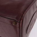 CARTIER Must Line Boston Bag Leather Bordeaux Gold Auth 196057-15