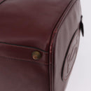 CARTIER Must Line Boston Bag Leather Bordeaux Gold Auth 196057-17